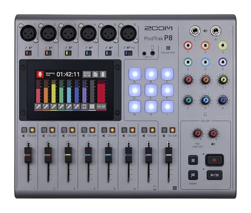Zoom Zoom PodTrak P8 Podcast Recorder with 6 XLR Inputs & Sound Pads — Key features at a glance