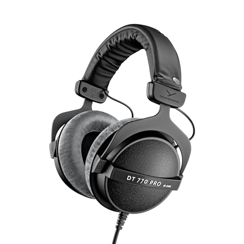 beyerdynamic DT 770 PRO 80 Ohm Over-Ear Studio Headphones in Gray. Enclosed Design, Wired for Professional Recording and Monitoring