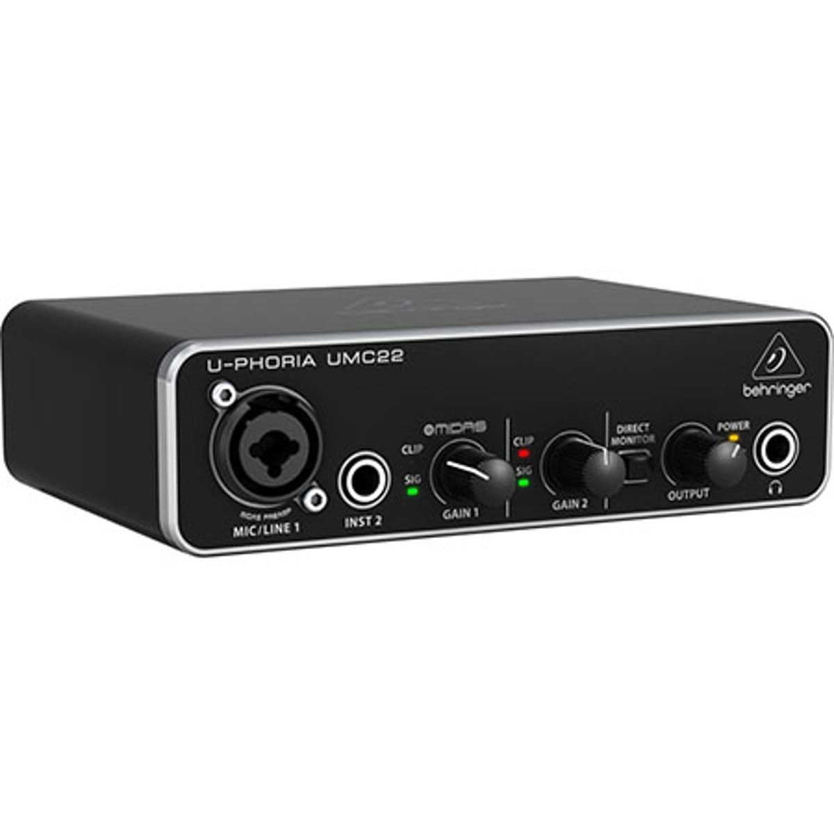 Behringer UMC22 Audiophile 2x2, 48 kHz USB Audio Interface with Midas — Our recommended configuration for best results