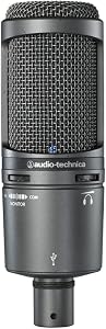 Audio-Technica AT2020USB+ Cardioid Condenser USB Microphone, with Built-in Headphone Jack & Volume Control, Pe
