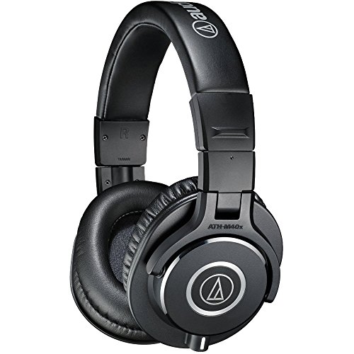 Audio-Technica ATH-M40x Professional Studio Monitor Headphone, Black, with Cutting Edge Engineering, 90 Degree Swiveling Earcups, Pro-Grade Earpads/Headband, Detachable Cables Incl