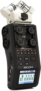 Zoom H6 6-Track Portable Recorder, Stereo Microphones, 4 XLR/TRS Inputs, Records to SD Card, USB Audio Interfa