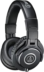 Audio-Technica ATH-M40x Professional Studio Monitor Headphone, Black, with Cutting Edge Engineering, 90 Degree