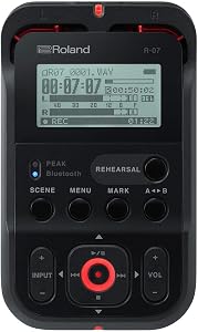 Roland R-07 High-Resolution Handheld Audio Recorder, Black (R-07-BK)