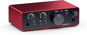 Focusrite Scarlett Solo 4th Gen USB Audio Interface, for the Guitarist, Vocalist, or Produ