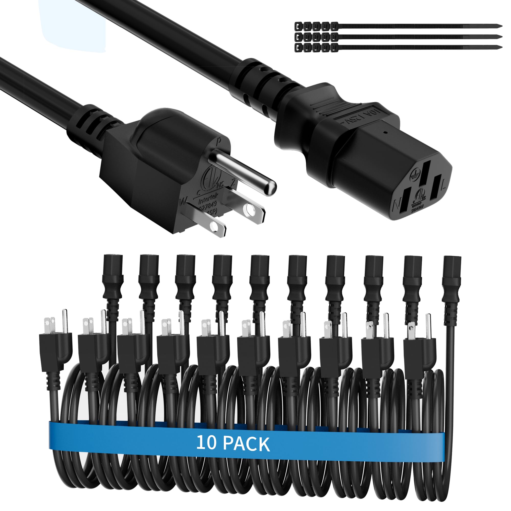 Adoreen Computer TV Monitor Replacement Power Cord 4 Ft/10 Pack, 3-Pro — Our hands-on testing setup for maintain podcasting equipm
