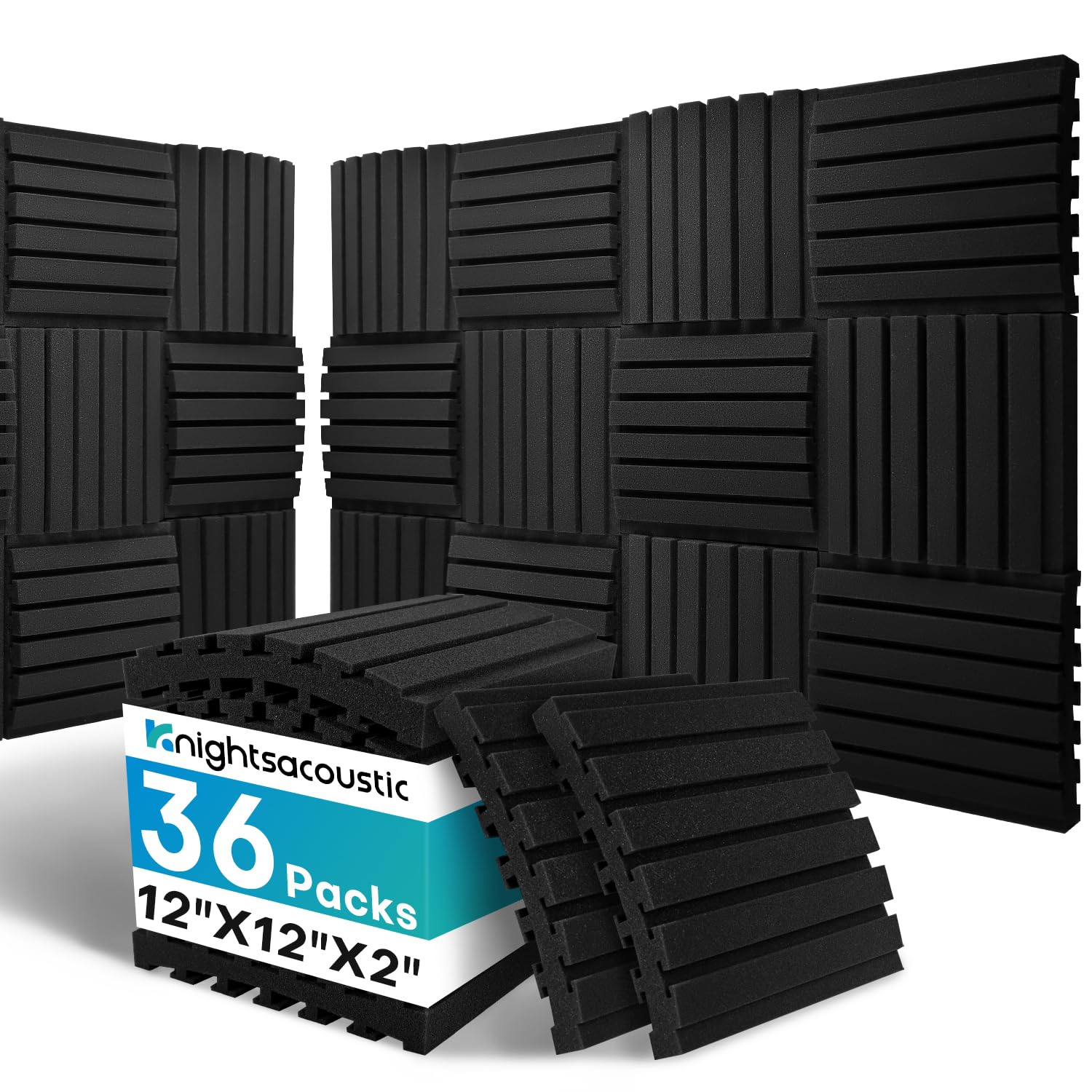 36Packs Curved Sound Proof Foam Panels for Walls, 2