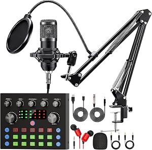 Podcast Equipment Bundle, Recording Studio Package with Podcast Microphone and Voice Chang