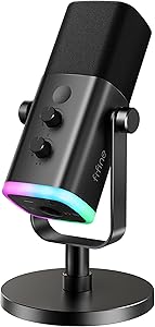 FIFINE USB/XLR Dynamic Microphone for Podcast Recording, PC Computer Gaming Streaming Mic 