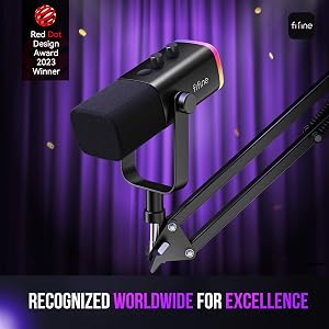 FIFINE XLR/USB Gaming Microphone Set, Dynamic PC Mic for Streaming Podcasting, Computer RG