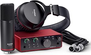 Focusrite Scarlett Solo Studio 4th Gen USB Audio Interface Bundle for the Songwriter, Guit