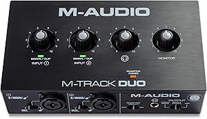 M-AUDIO M-Track Duo USB Audio Interface for Recording, Streaming and Podcasting with Dual 